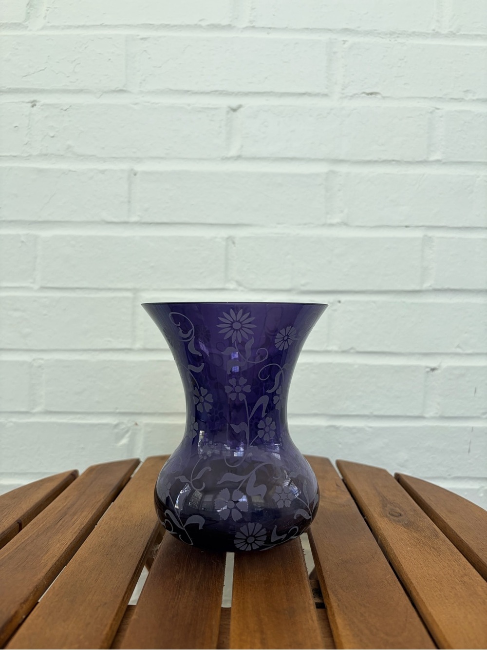 Purple Floral Glass Vase - Home Accents